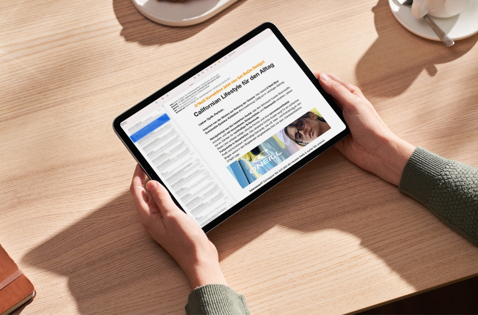 E-Mail-Marketing Newsletter auf Tablet