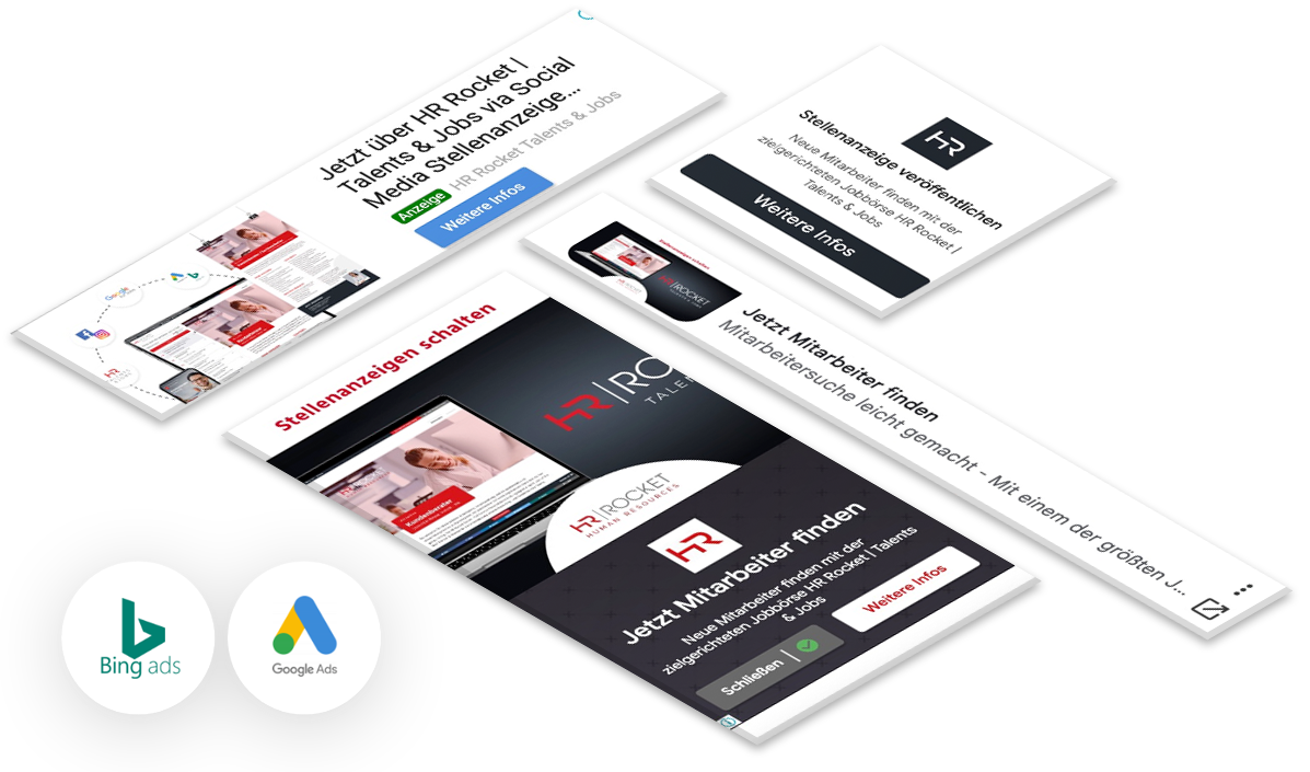 HR Rocket SEA — Google Ads und Bing Ads Mockup