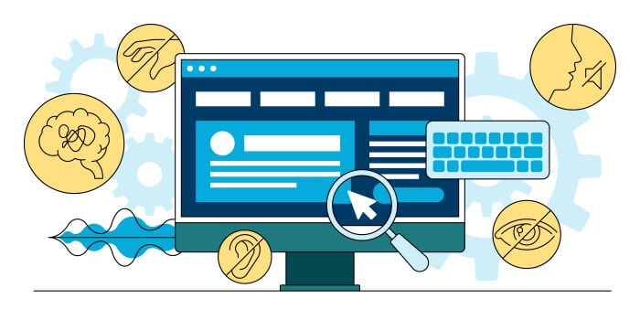 Website Barrierefreiheit Grafik einer Website mit Barrierefreiheit